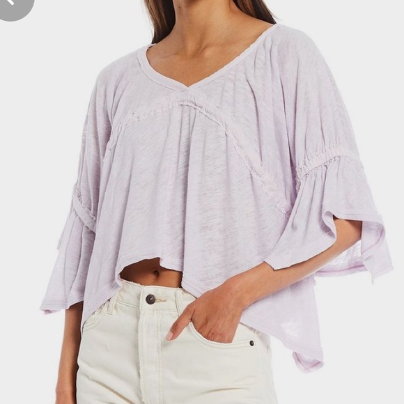 Free People Tops - Free People Periwinkle Hi Low Crop Top